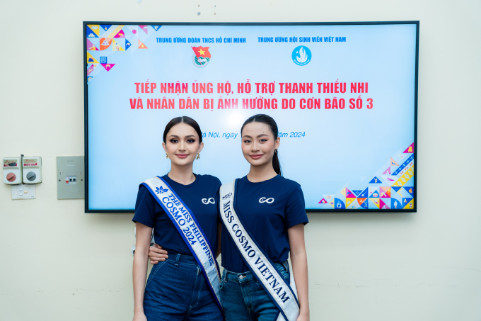 Miss Cosmo 2024 cùng các thí sinh trao tặng hơn 600 triệu đồng hỗ trợ khắc phục hậu quả bão Yagi