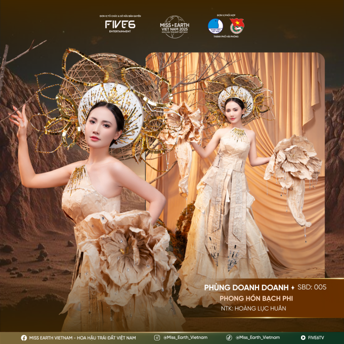 Miss Earth Vietnam 2025 lan tỏa thông điệp Vẻ đẹp tái sinh với loạt trang phục tái chế ấn tượng