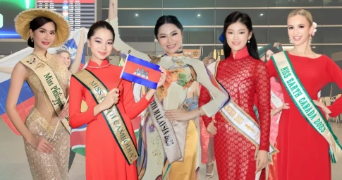 Loạt hoa hậu quốc tế diện áo dài, háo hức khi đến Việt Nam dự thi Miss Earth 2023