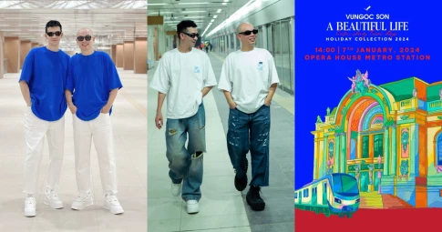 Lần đầu tiên: Ga tàu điện ngầm TP.HCM trở thành sàn diễn thời trang của bộ đôi NTK VUNGOC&SON