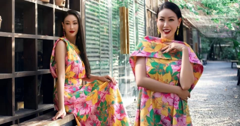 Hoa hậu Hà Kiều Anh khoe vẻ đẹp mặn mà trong thiết kế Xuân hè của VUNGOC&SON