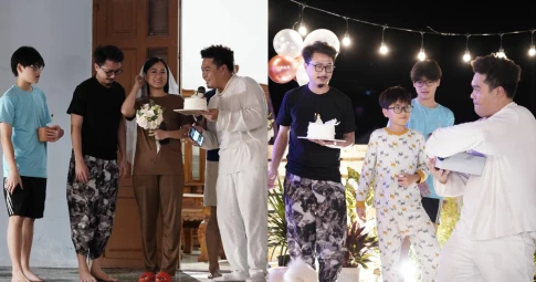 Yuno BigBoi cùng hai bé Bánh Mì và Xá Xíu chuẩn bị lễ kỷ niệm cho vợ chồng Hứa Minh Đạt - Lâm Vỹ Dạ