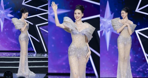 Bùi Quỳnh Hoa không đội vương miện trong màn final walk, nhường spotlight cho tân Miss Universe Vietnam