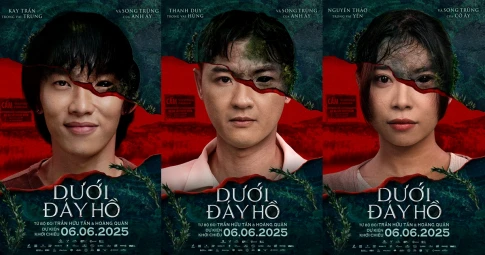 Phim "Dưới đáy hồ" hé lộ poster 7 nhân vật chính: Kay Trần - Thanh Duy đều có phiên bản song trùng