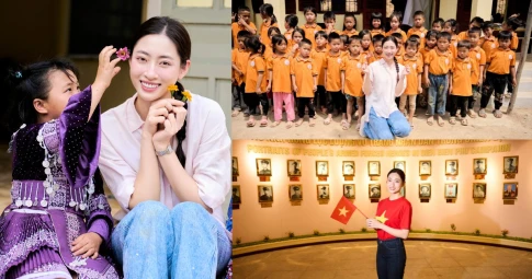 Hoa hậu Lương Thùy Linh hỗ trợ sơn mới 7 ngôi trường xuống cấp, giúp học sinh đến trường ở vùng cao
