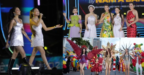 Cosmo Carnival Show: 2 hoa hậu Xuân Hạnh - Tata Juliastrid song ca, Top 45 thí sinh khoe dáng thi "Người đẹp biển"