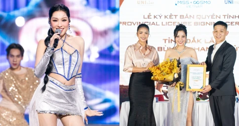 Thủy Bùi trình diễn ấn tượng tại Miss Cosmo Vietnam 2025, nhận chức "Giám đốc Bản quyền Đắk Lắk"