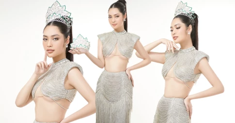 Hoa hậu Nông Thúy Hằng đội vương miện 3 tỷ, "thả thính" thi quốc tế sau 1 năm đăng quang