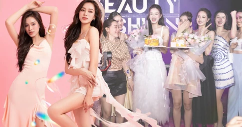 Hoa hậu Đỗ Hà tung bộ ảnh ngọt ngào đón tuổi mới, khoe nhẹ đôi chân dài 1m11