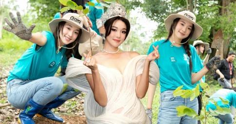 Miss Earth 2022 - Mina Sue Choi trải nghiệm trồng rừng, lan tỏa thông điệp bảo vệ môi trường tại Việt Nam