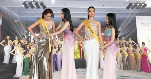 Thí sinh Miss Grand Vietnam 2023 khoe vẻ lộng lẫy khi nhận sash: "Cuộc chiến nhan sắc" khai màn