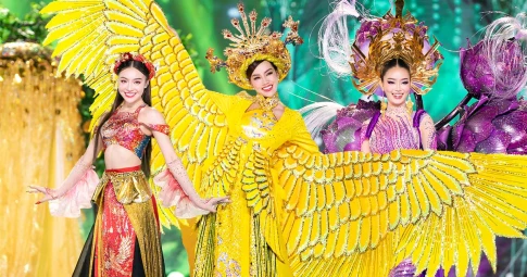 Đêm National Costume - Miss Grand Vietnam: Lê Hoàng Phương - Thùy Vi "gây bão" khi cùng hóa nàng Tấm