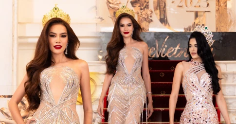 Miss Grand 2023 trao sash: Hoàng Phương "gây sốt" vì khoảnh khắc chung khung hình với mỹ nhân Venezuela