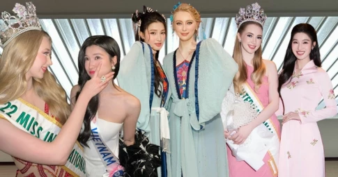 Phương Nhi tái ngộ Miss International 2022, fan nhờ "chị đẹp" truyền vía hoa hậu cho "em gái" Việt Nam