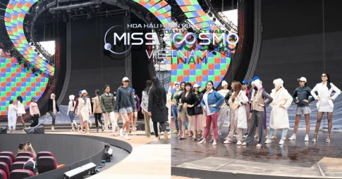 Bất chấp tiết trời 17 độ ở Đà Lạt, các thí sinh Miss Cosmo Vietnam 2023 vẫn hăng say tập luyện cho đêm bán kết