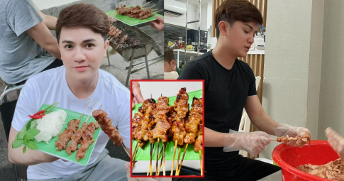 Khưu Huy Vũ trổ tài làm thịt nướng phong cách Thái Lan, "trai đẹp - món ngon" bảo sao không "cháy hàng"