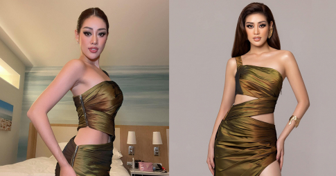 Khánh Vân lên đồ đẹp xuất sắc trong khu cách ly, chiếc váy chưa diện tại "Miss Universe" tôn dáng quá quyến rũ