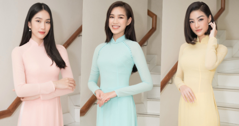 Hoa hậu Đỗ Thị Hà cùng Phương Anh, Kiều Loan diện áo dài, trao quà cho y bác sĩ tuyến đầu chống dịch