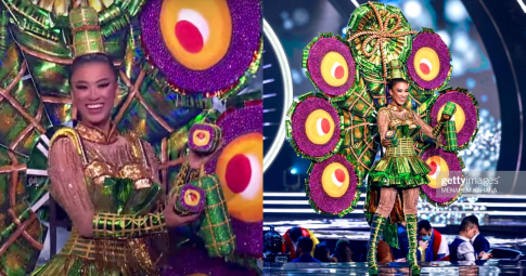 Kim Duyên "nổi bần bật" khi diễn trang phục dân tộc "Bánh Tét" tại Miss Universe: Ấn tượng và đầy ý nghĩa!