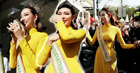 Hoa hậu Thùy Tiên rưng rưng nước mắt khi được fans đội nắng chào đón sau 1 tháng đăng quang