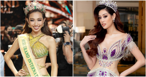 Những bộ váy dạ hội tone-sur-tone với vương miện hoa hậu: Thùy Tiên làm nên lịch sử, Khánh Vân đẹp rạng ngời