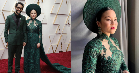 Lần đầu tiên trong lịch sử: Nữ diễn viên gốc Việt diện áo dài lộng lẫy xuất hiện trên thảm đỏ Oscar