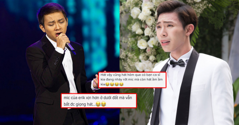 Hot lại video Hoài Lâm đang hát live thì té ngã, xử lý chuyên nghiệp nhưng sao fans vẫn chê: "Tệ hơn Erik"?