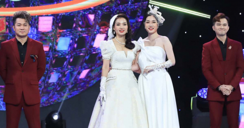 Lâm Vũ mặc đồ đôi cùng Nam Cường, Phương Trinh Jolie "làm đám cưới" trên sóng truyền hình
