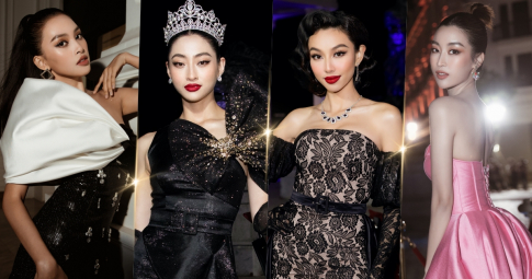 Đỗ Mỹ Linh, Lương Thùy Linh, Thùy Tiên xuất hiện bên siêu xe, đọ dáng "khét lẹt" trên thảm đỏ Miss World Vietnam