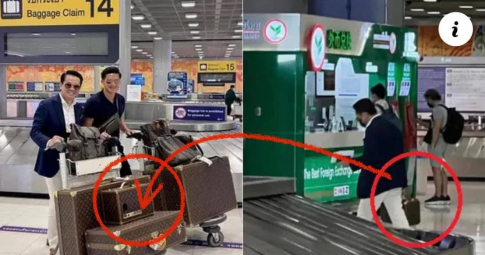 Thái Công lên tiếng trước hình ảnh tự xách vali, đi hãng máy bay giá rẻ