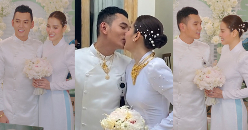 Lý Bình – Phương Trinh Jolie hôn nhau ngại ngùng ngay tại lễ cưới