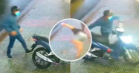 Chủ nhà đuổi theo tên trộm nhưng trượt chân té ngã, bất lực nhìn kẻ gian lấy trộm xe máy ở Bình Dương