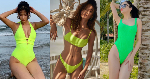 Sao Việt mê mẩn bikini màu xanh lá mà không hề bị xa lánh: Thanh Hằng, Mâu Thủy cực "nóng bỏng"