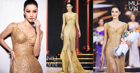 Chẳng ai ngờ giấm ăn có thể làm thành váy dạ hội tuyệt đẹp giúp Hương Ly tỏa sáng rực rỡ tại bán kết Miss Universe Vietnam