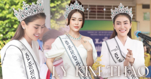 Hoa hậu Du lịch Việt Nam toàn cầu - Lý Kim Thảo trao học bổng cho học sinh khó khăn nhân dịp về thăm trường cũ