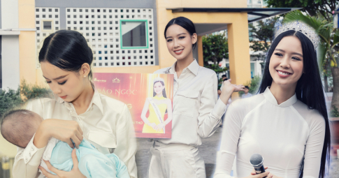 Á hậu Bảo Ngọc về thăm quê nhà, làm thiện nguyện trước khi lên đường "chinh chiến" Miss Intercontinental