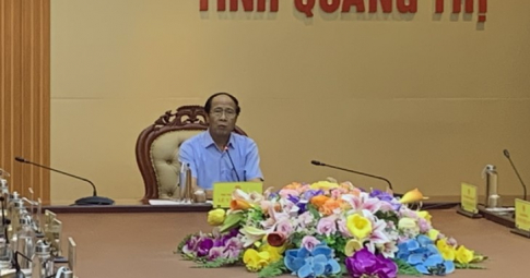 Phó thủ tướng Lê Văn Thành đang chủ trì họp trực tuyến từ Quảng Trị