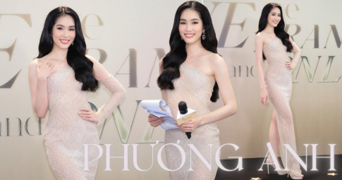 Á hậu Phương Anh diện váy dạ hội tinh xảo của NTK Lê Long Dũng: Làm MC nhưng "chuẩn style" Miss International