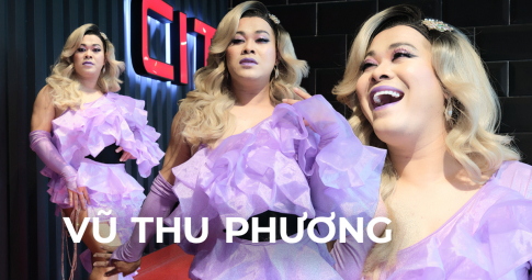 Vũ Thu Phương làm MC Miss International Queen Vietnam, diện đầm tím "lịm tìm sim" đầy quyền lực