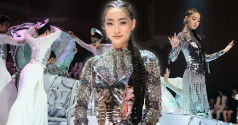 Hoa hậu Lương Thùy Linh thần thái "sắc lẹm" diễn Vedette show "Inside" của NTK Nguyễn Minh Tuấn
