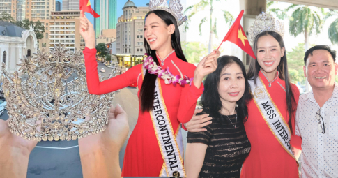 Miss Intercontinental 2022 - Bảo Ngọc đội vương miện “siêu to” về Việt Nam, vỡ òa hạnh phúc trong vòng tay fans