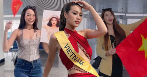 "Hậu cung" Miss Grand Vietnam đi cổ vũ Thiên Ân: Mai Ngô phất cờ nhiệt tình, "Dì Dung" ăn ngủ trên máy bay