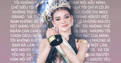 Miss Grand Thái Engfa viết tâm thư tiếng Việt khi danh hiệu á hậu 1 bị phản đối: "Tôi vẫn yêu các bạn"