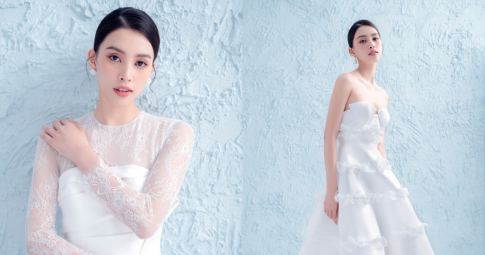 Tiểu Vy hóa cô dâu diễm lệ trong thiết kế mới của Hà Thanh Việt