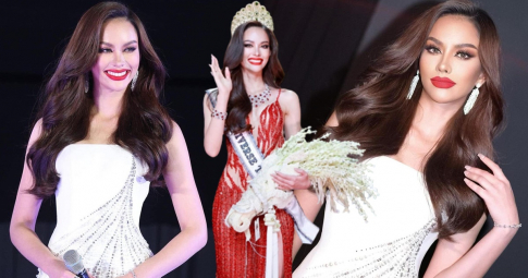 Hoa hậu Hoàn vũ Thái Lan đẹp "điên đảo" sau 3 tháng đăng quang: Fans Thái gọi là "truyền nhân" của Phạm Hương