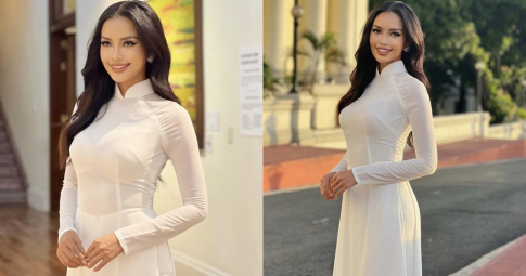 Ngọc Châu nền nã trong ngày thứ 4 ở Philippines: Đúng là con gái Việt Nam đẹp nhất khi mặc áo dài!