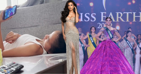 Tất bật training ở Philippines, fans phát hiện Ngọc Châu tranh thủ xem Miss Earth 2022 để học cách "giật crown"
