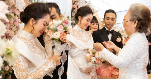 Lễ thành hôn Khánh Thi - Phan Hiển: Cô dâu bật khóc khi được bà ngoại chồng công nhận danh phận