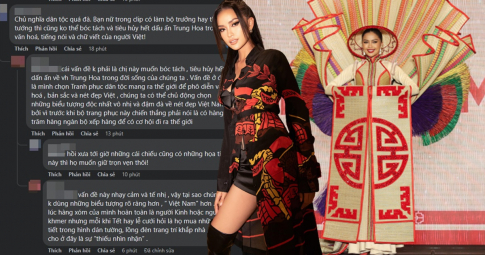 Fans sắc đẹp tranh cãi khi chữ Hán xuất hiện trên trang phục dân tộc "Chiếu Cà Mau" của Ngọc Châu