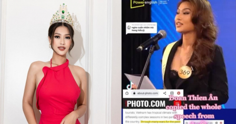Hoa hậu Thiên Ân bị tố đạo văn, copy bài viết trên mạng mang đi thi Miss Grand Vietnam?